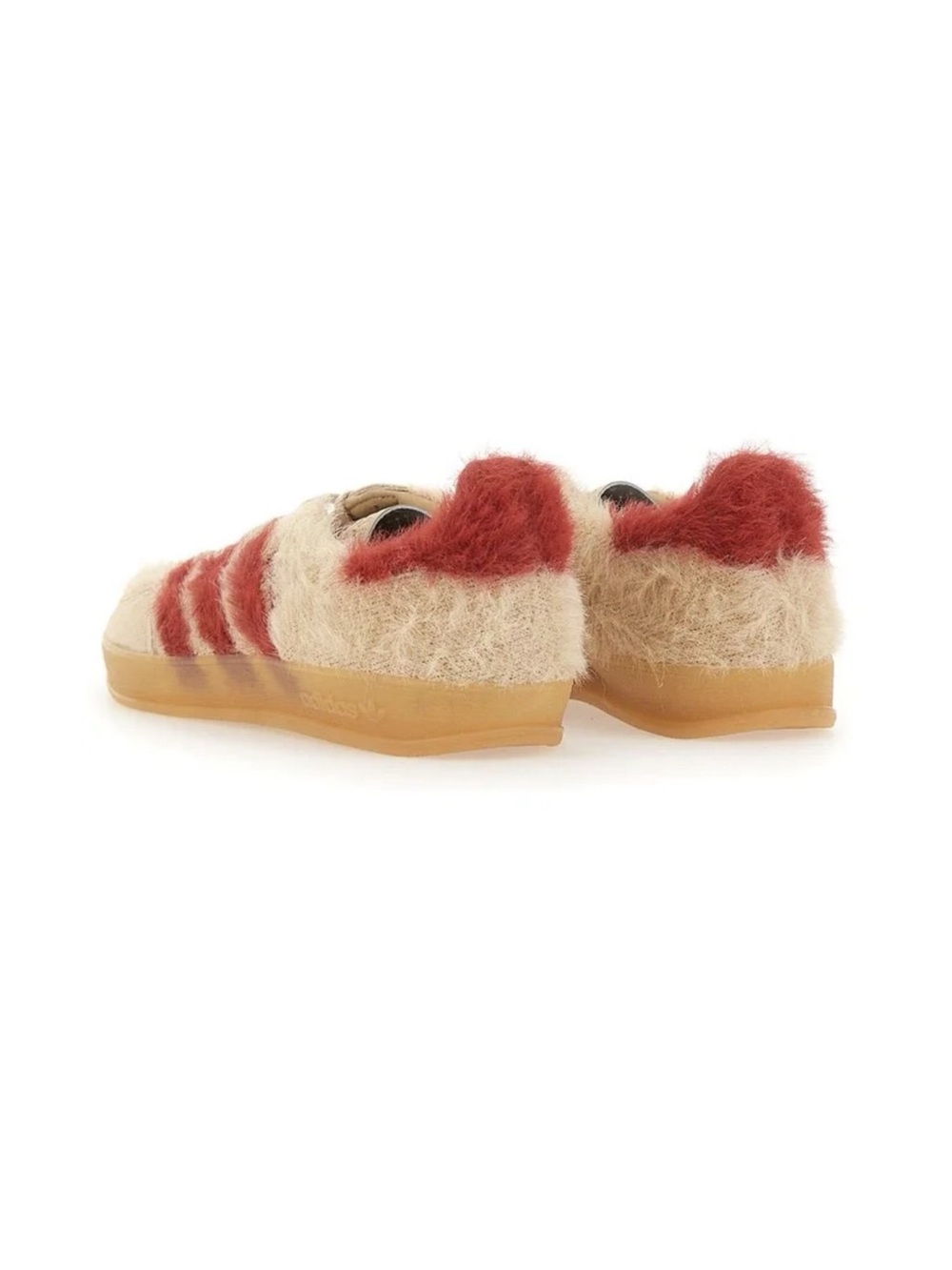 Adidas Originals Gazelle Indoor Fuzzy Suede Sneakers Beige Red NWT US 7,5 - Picture 3 of 7